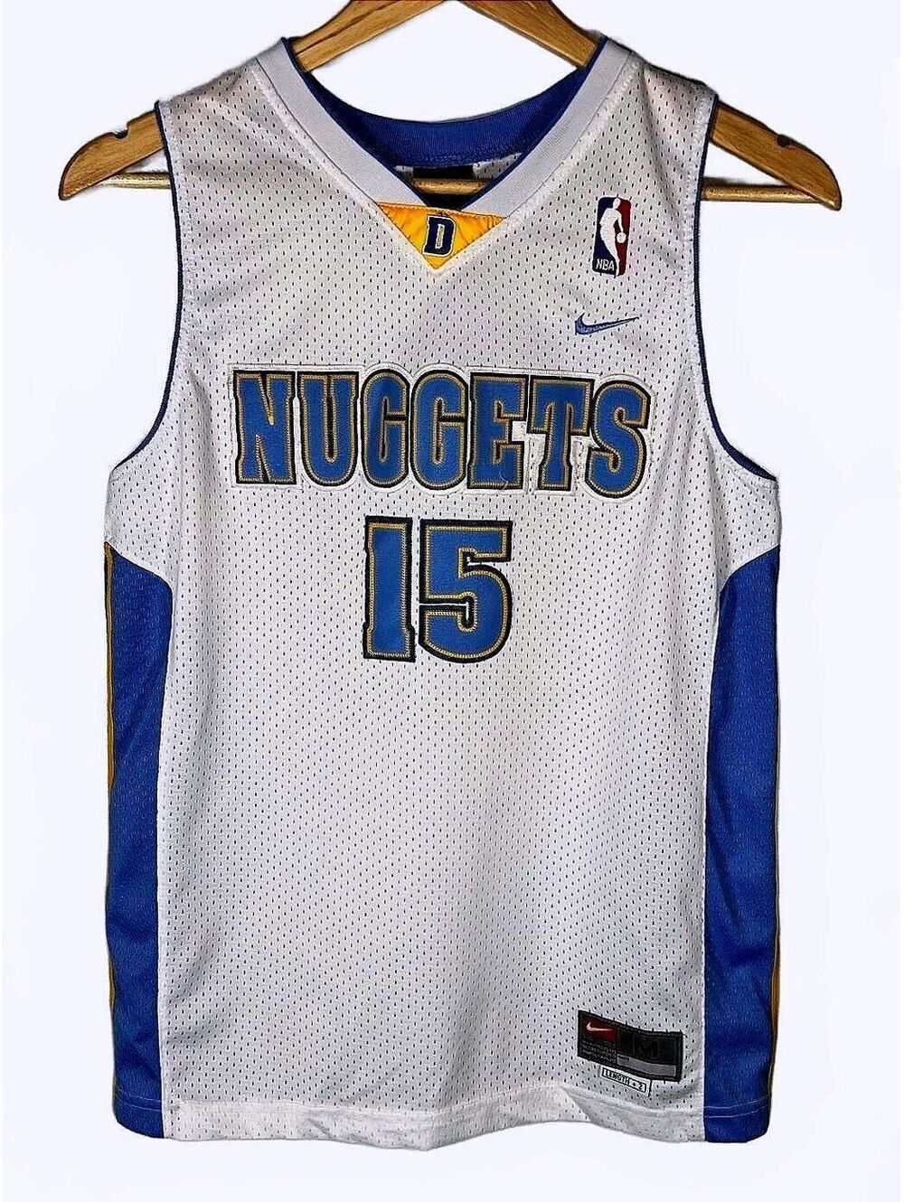 Vintage Nike Carmelo Anthony Denver Nuggets Jersey Youth M Medium #15 Stitched